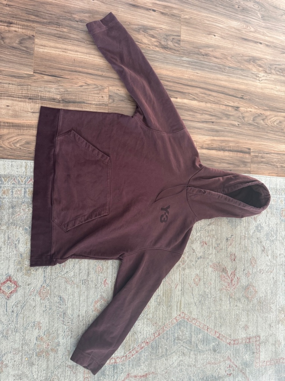 Y-3 Burgundy / Maroon Hoodie Size Large